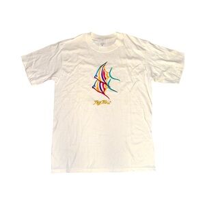 True Vintage 90’s “Key West” Embroidered White T-Shirt: Medium: Deadstock